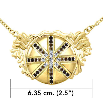 Breathtaking work of art ~ Dali-inspired fine Solid Gold Necklace with Black Brown and White Cubic Zirconia GNC139 - Jewelry